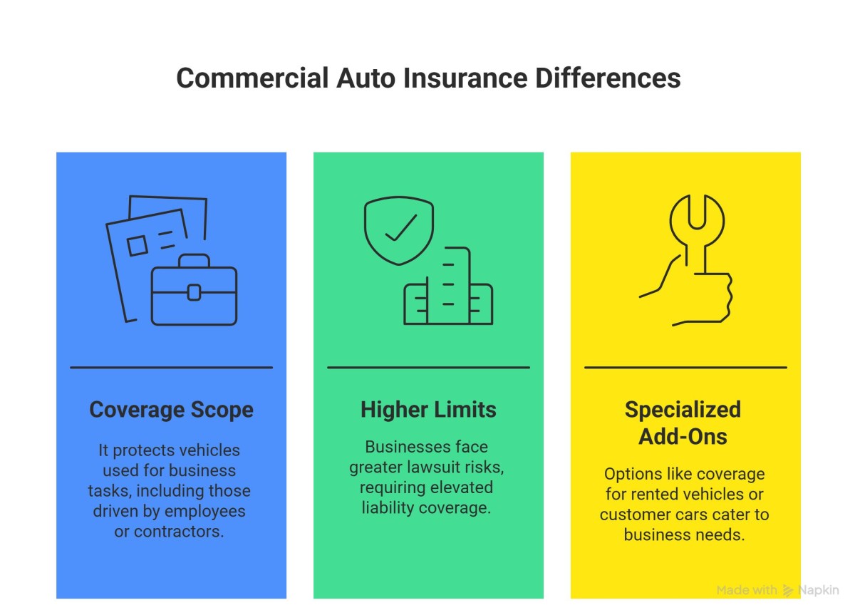 infographic of commercial auto insurance differences